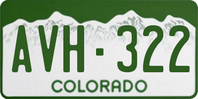 CO license plate AVH322