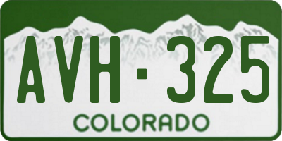 CO license plate AVH325