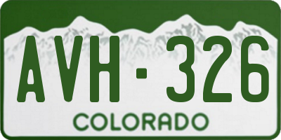 CO license plate AVH326