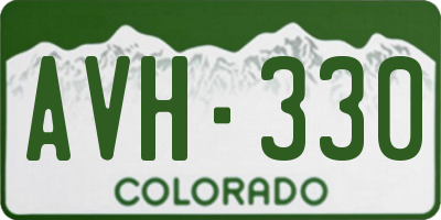 CO license plate AVH330