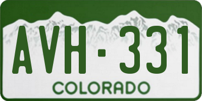 CO license plate AVH331