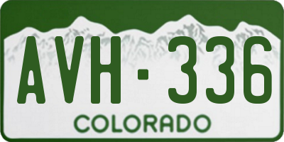 CO license plate AVH336