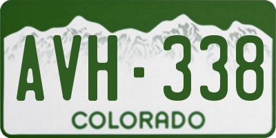 CO license plate AVH338