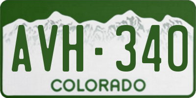 CO license plate AVH340