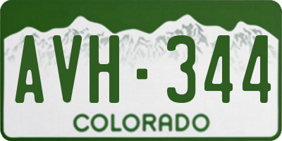 CO license plate AVH344