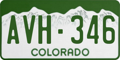 CO license plate AVH346