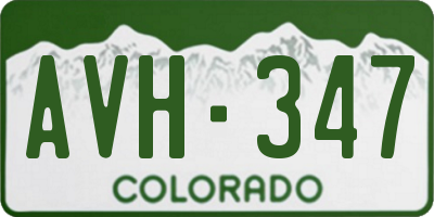 CO license plate AVH347