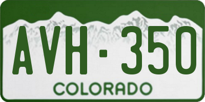 CO license plate AVH350