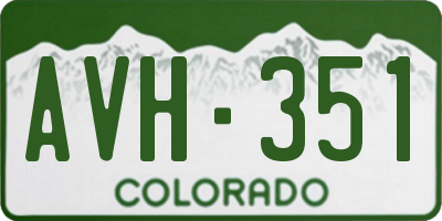 CO license plate AVH351