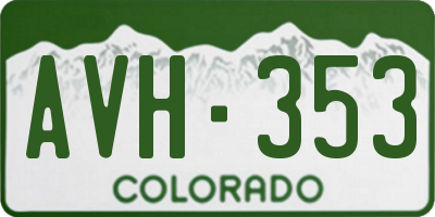 CO license plate AVH353