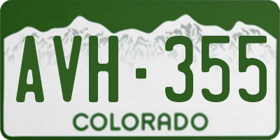 CO license plate AVH355