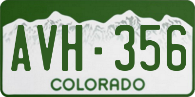 CO license plate AVH356