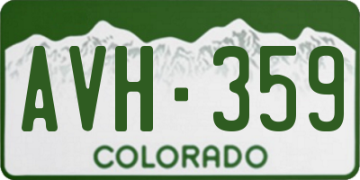 CO license plate AVH359