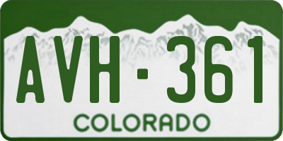 CO license plate AVH361