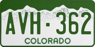 CO license plate AVH362