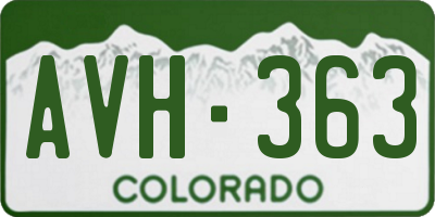 CO license plate AVH363