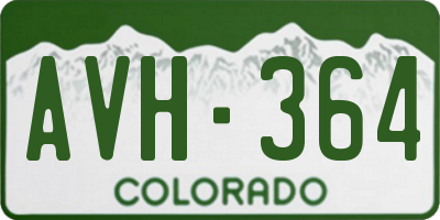 CO license plate AVH364