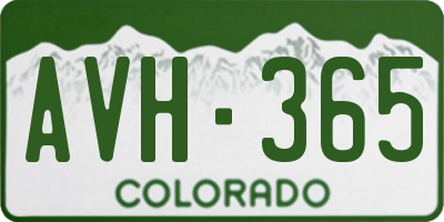 CO license plate AVH365