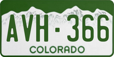 CO license plate AVH366