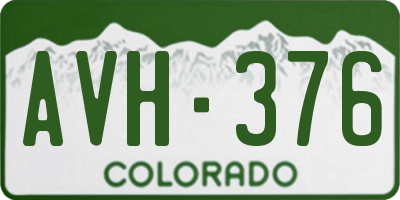 CO license plate AVH376