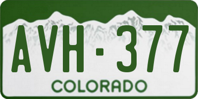 CO license plate AVH377