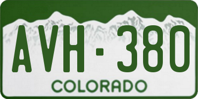 CO license plate AVH380