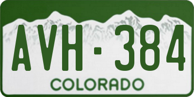 CO license plate AVH384