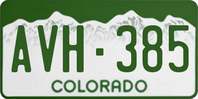 CO license plate AVH385