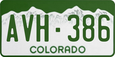 CO license plate AVH386