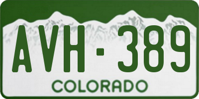 CO license plate AVH389