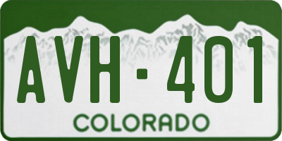 CO license plate AVH401