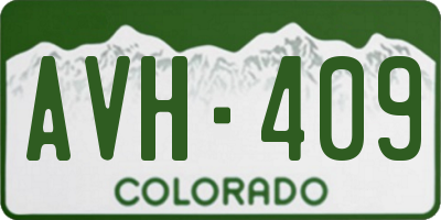 CO license plate AVH409