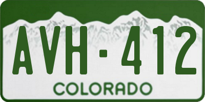 CO license plate AVH412