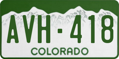 CO license plate AVH418