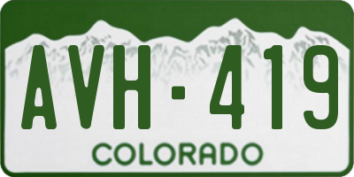 CO license plate AVH419