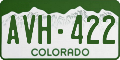 CO license plate AVH422