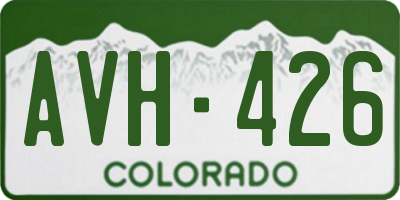 CO license plate AVH426