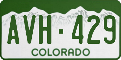 CO license plate AVH429