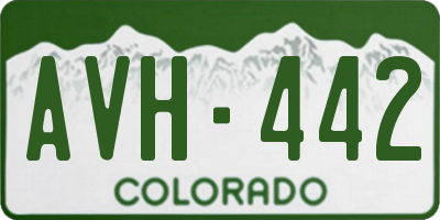 CO license plate AVH442