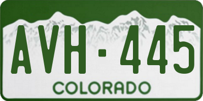 CO license plate AVH445