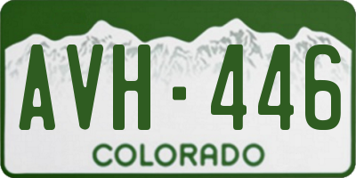 CO license plate AVH446