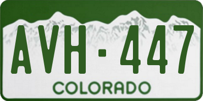 CO license plate AVH447