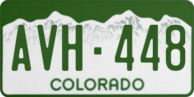 CO license plate AVH448