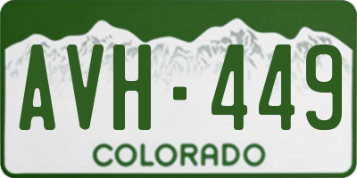 CO license plate AVH449