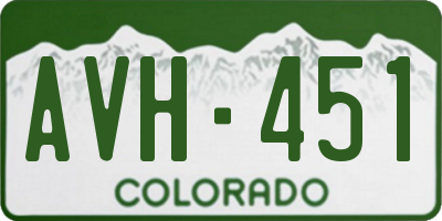 CO license plate AVH451