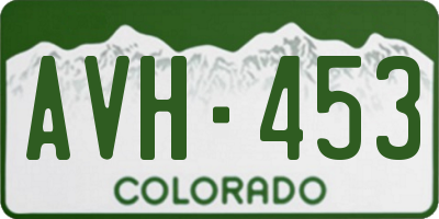 CO license plate AVH453