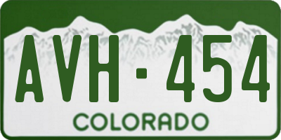 CO license plate AVH454