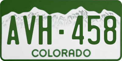 CO license plate AVH458