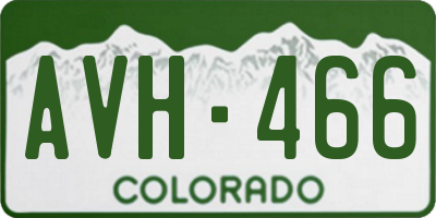 CO license plate AVH466