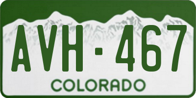 CO license plate AVH467